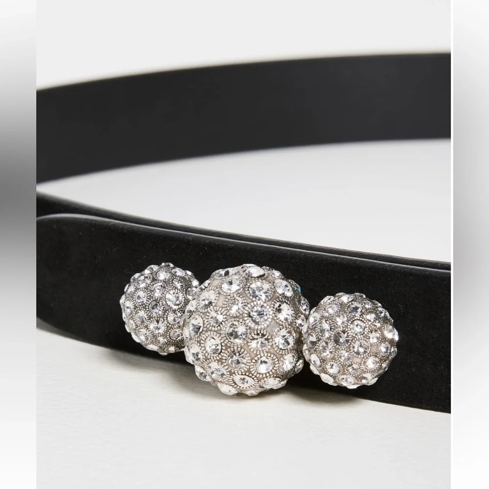 Isabel Marant Tabora Evening Strass Black Belt Size70 $635 - Picture 5 of 6